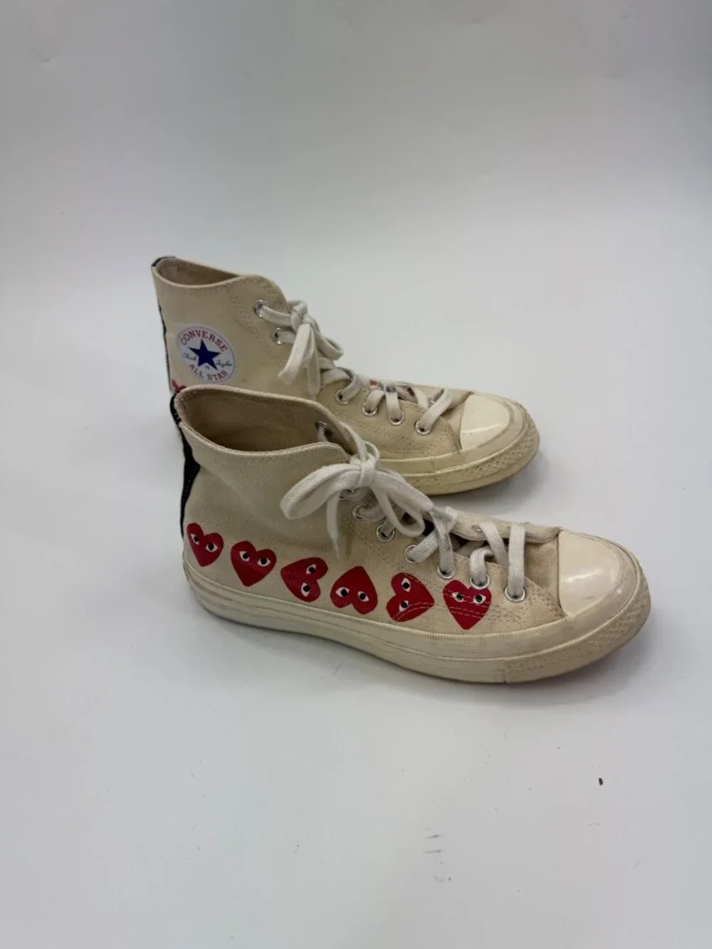 Converse Chuck Taylor All Star High Top CDG Play Red Heart Sneakers M 5 W 7